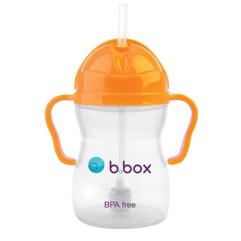 B.box 婴幼儿重力球吸管杯 防漏 240ml 橙色 （6个月以上）