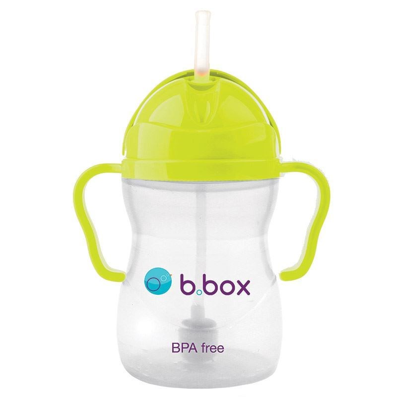 B.box 婴幼儿重力球吸管杯 防漏 240ml  新版荧光绿  （6个月以上）