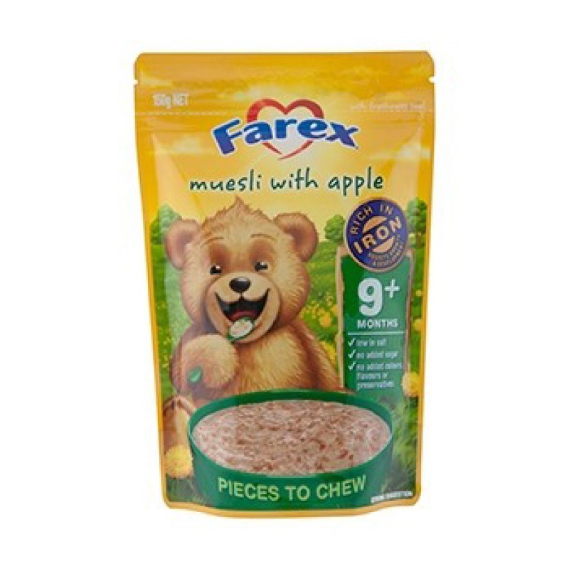 Farex婴儿高铁米粉150g 9+ 苹果味米糊宝宝辅食