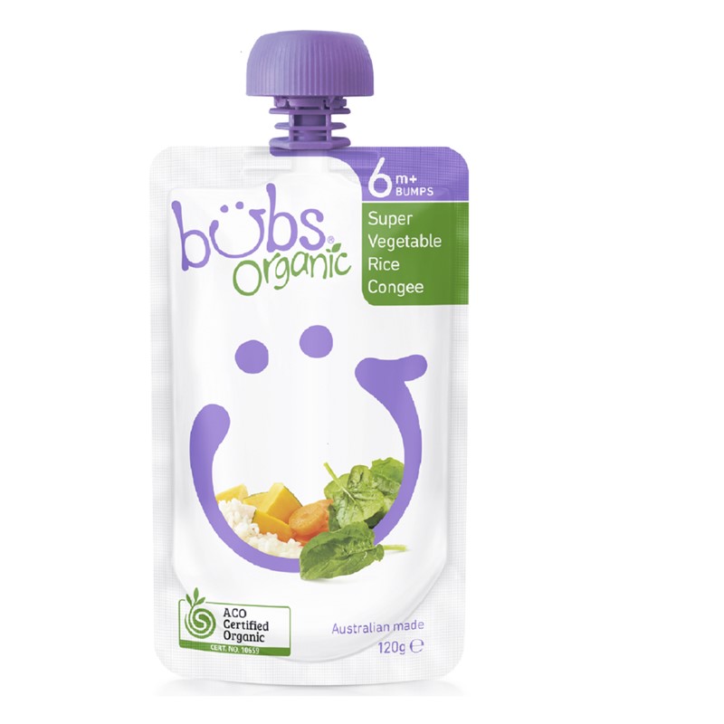 Bubs 有机婴儿辅食 蔬菜米糊米粥 6个月+ 120g