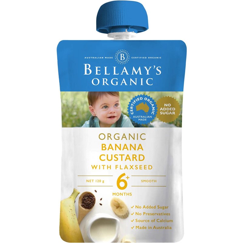 Bellamy 贝拉米 有机 香蕉亚麻籽果泥 婴儿辅食 6+ 120g 