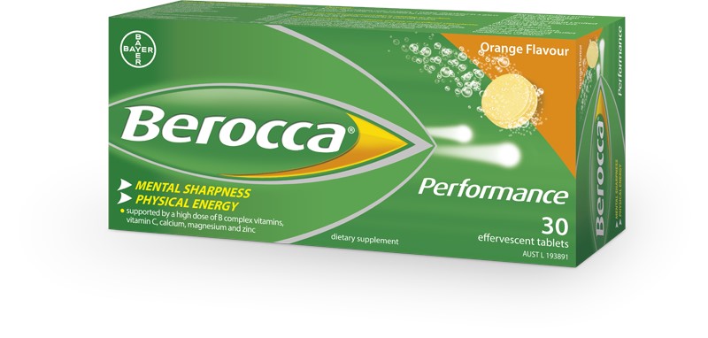 Berocca 拜耳泡腾片 提神醒脑多种维生素BC镁锌香橙味 30片
