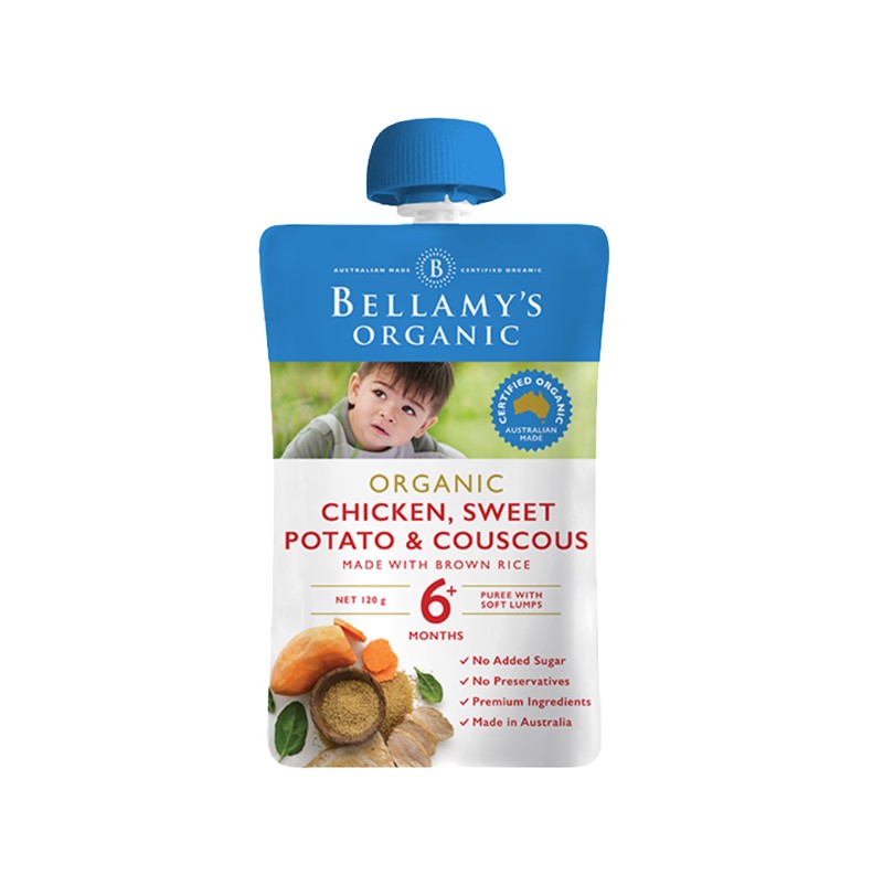 Bellamy 贝拉米 有机 鸡肉红薯古斯米米糊 婴儿辅食 6+ 120g   