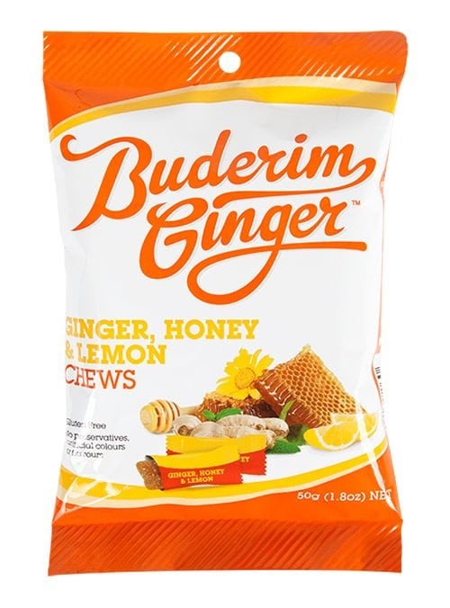 Buderim Ginger柠檬蜂蜜姜汁软糖老姜糖润喉糖 50g 便携装（2021/10）