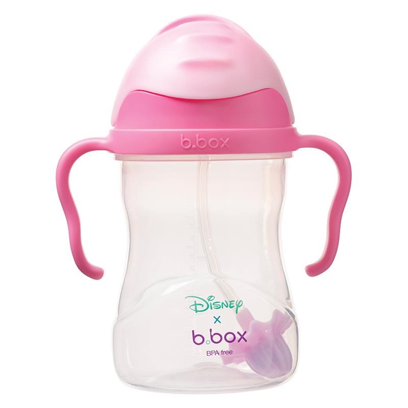 B.BOX 限量迪士尼系列-欧若拉公主款 婴幼儿重力球吸管杯 防漏 240ml 玫红粉色