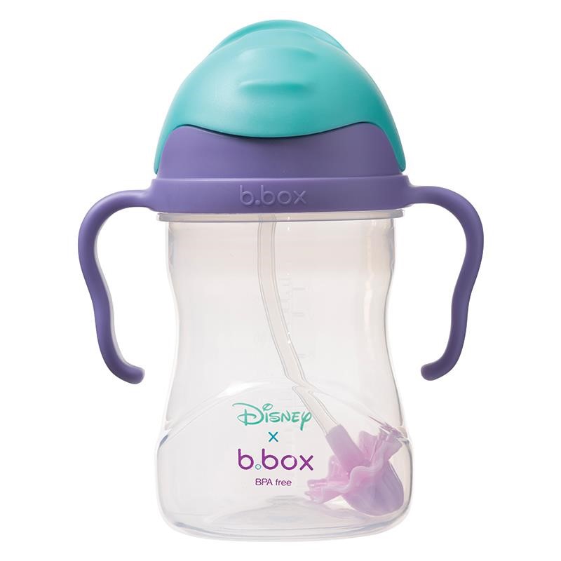 B.BOX 限量迪士尼系列-美人鱼款 婴幼儿重力球吸管杯 防漏 240ml 紫蓝色