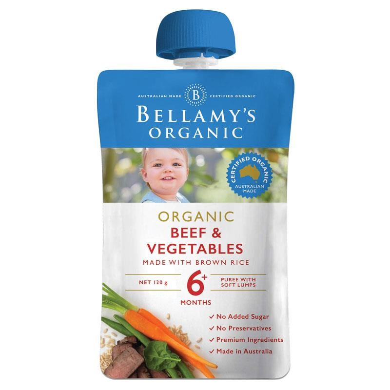 Bellamy 贝拉米 有机 牛肉蔬菜糙米米糊 婴儿辅食 6+ 120g   