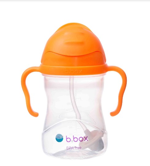 B.box 婴幼儿重力球吸管杯 防漏 240ml  新版橙色  （6个月以上）