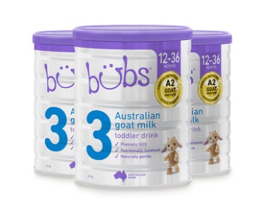 (生鲜) 【国内现货包邮秒发！】Bubs羊奶3段 $108/三罐  保质期2021/12