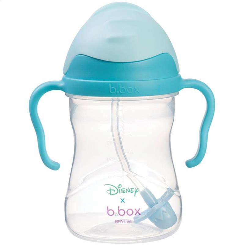 B.BOX 限量迪士尼系列-艾莎款 婴幼儿重力球吸管杯 防漏 240ml 天蓝色