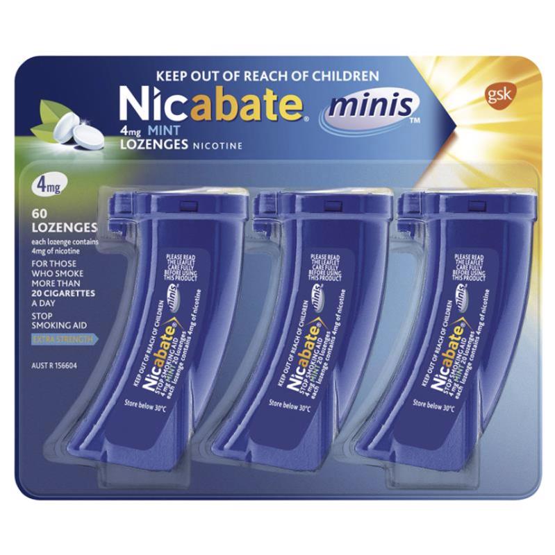 Nicabate Minis 迷你戒烟含片 4mg 60粒
