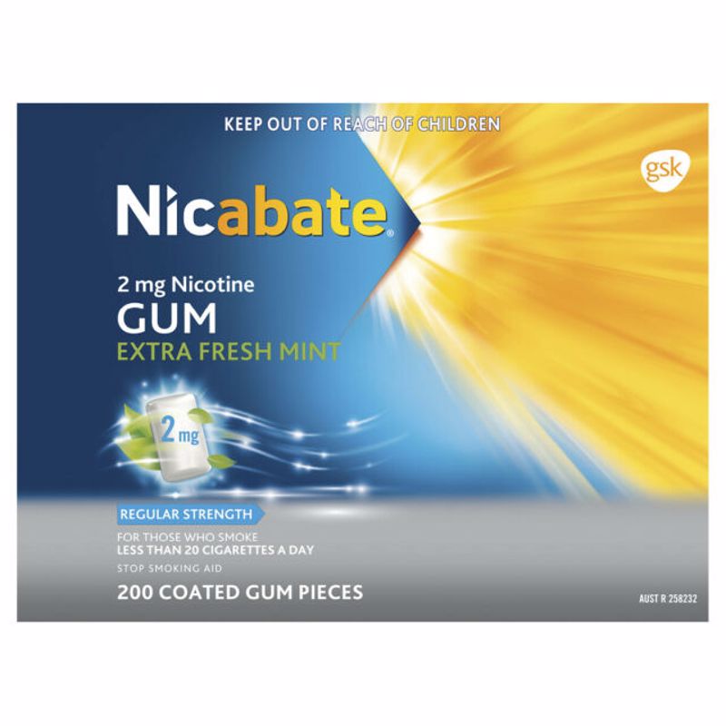 Nicabate 戒烟口香糖 2mg 200粒（2022/1）