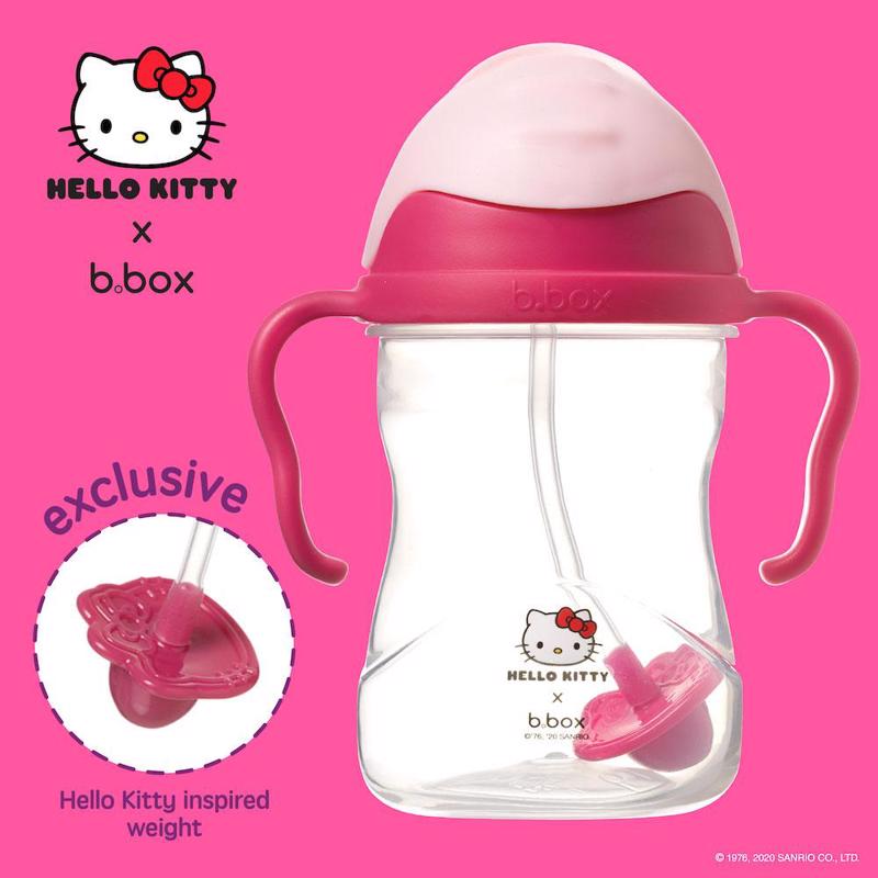B.box Hello Kitty 超级明星款 婴幼儿重力球吸管杯 防漏 240ml 粉红色