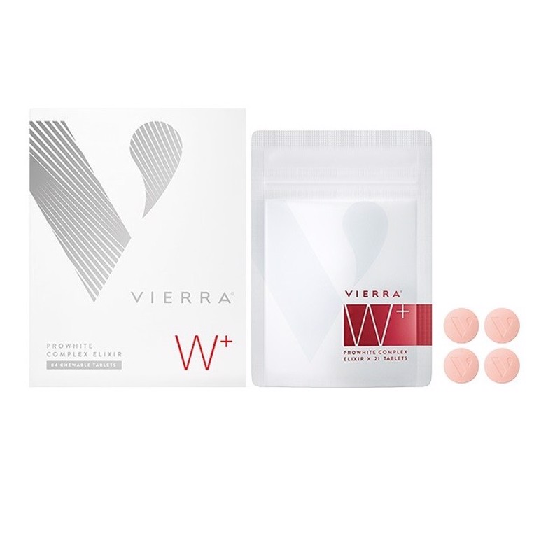 Vierra W+ 美白咀嚼片 针叶樱桃VC谷胱甘肽玫瑰片抵御色素