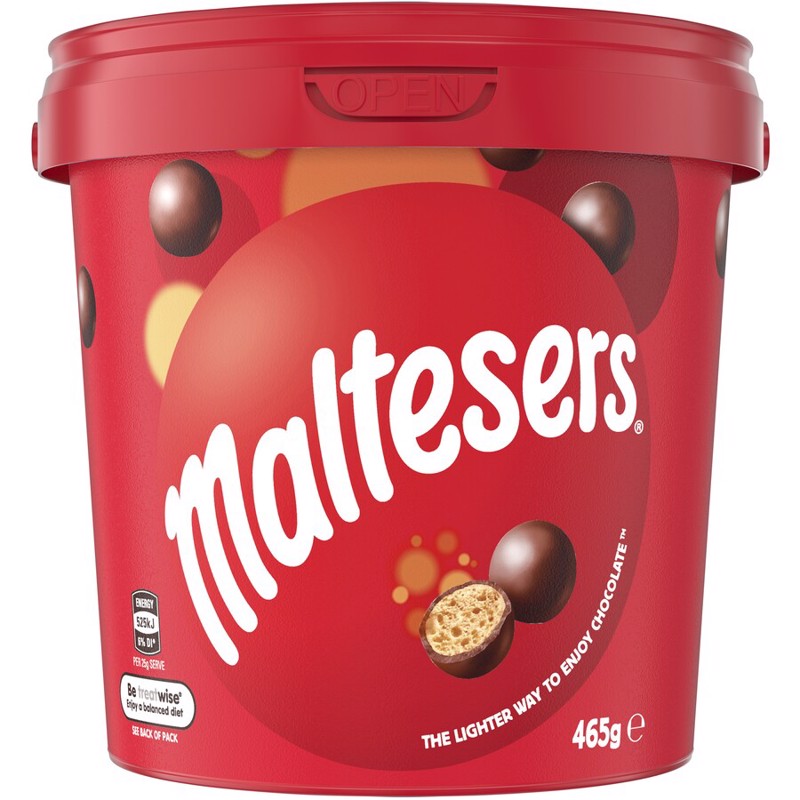 Maltesers 麦提莎麦丽素夹心巧克力桶装零食 465g  