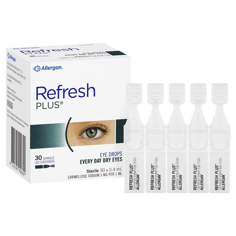  Refresh 加强版润滑滋养眼药水 30支便携装 每支0.4ml 干眼症适用 