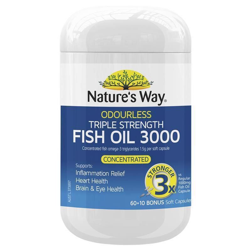 Nature‘s Way 三倍高浓度鱼油omega3 1500mg无腥味 软胶囊 70粒